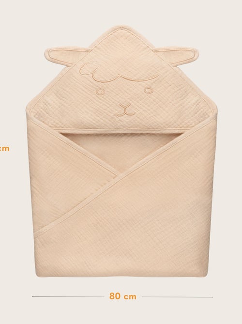 Serviette à capuche en mousseline - LIONELO - 100% naturel - 80 x 80 cm - Dès le premier jour de vie - Kiabi Serviette à capuche en mousseline - LIONELO - 100% naturel - 80 x 80 cm - Dès le premier jour de vie - Kiabi