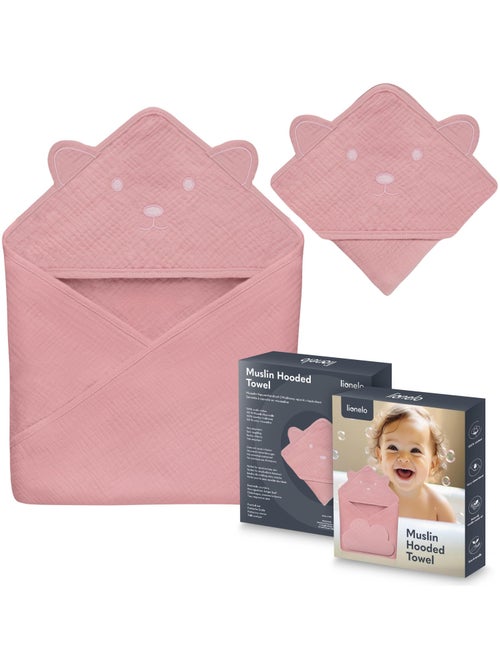 Serviette à capuche en mousseline - LIONELO - 100% naturel - 80 x 80 cm - Dès le premier jour de vie - Kiabi Serviette à capuche en mousseline - LIONELO - 100% naturel - 80 x 80 cm - Dès le premier jour de vie - Kiabi