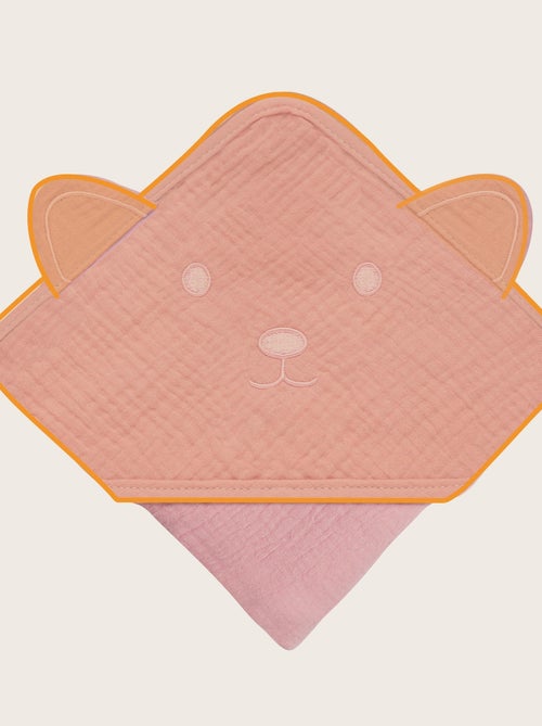 Serviette à capuche en mousseline - LIONELO - 100% naturel - 80 x 80 cm - Dès le premier jour de vie - Kiabi Serviette à capuche en mousseline - LIONELO - 100% naturel - 80 x 80 cm - Dès le premier jour de vie - Kiabi