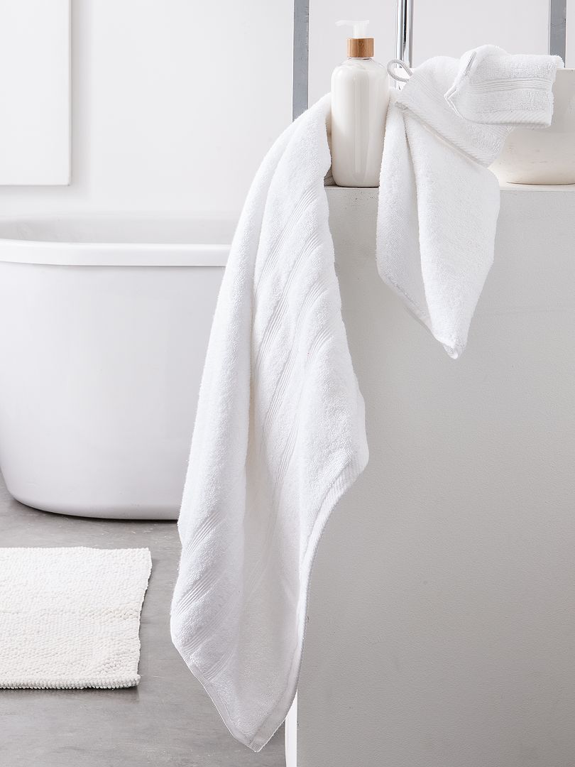 Serviette de bain 50 x 90 cm 500gr blanc - Kiabi