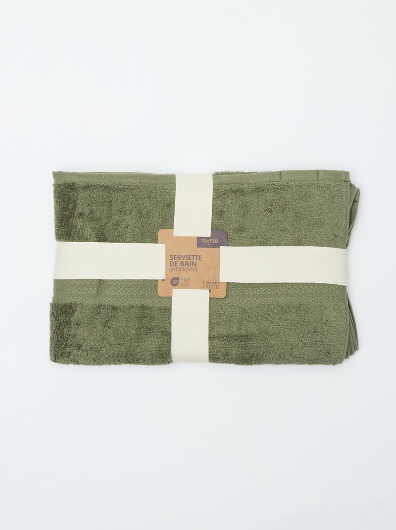 Serviette de bain 70 x 130 cm Vert - Kiabi