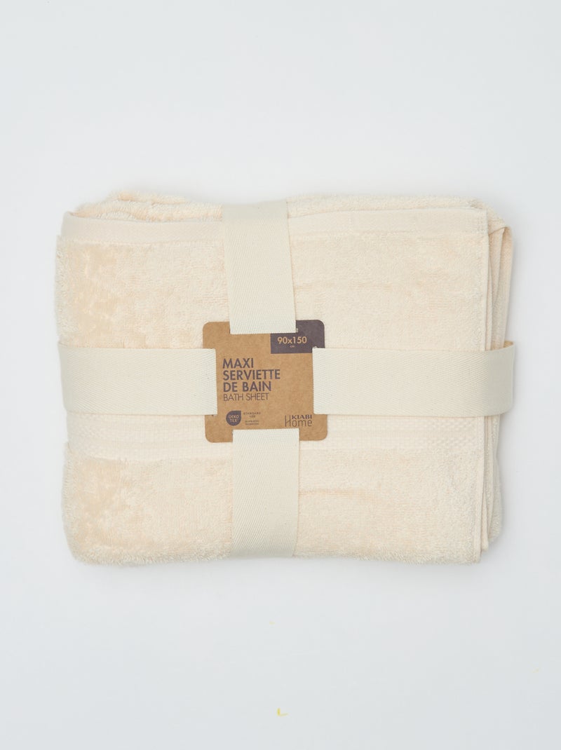 Serviette de bain 90 x 150 cm Blanc - Kiabi