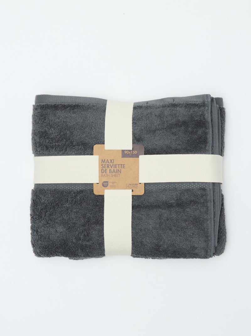 Serviette de bain 90 x 150 cm Gris - Kiabi