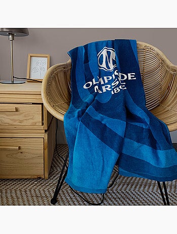 Serviette de bain et de plage imprimé 100% coton, om mer