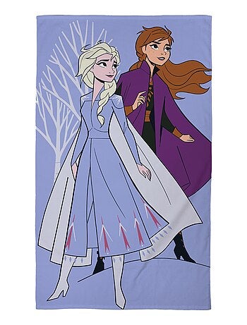 Serviette de bain et de plage imprimée 100% coton, disney home frozen sisters