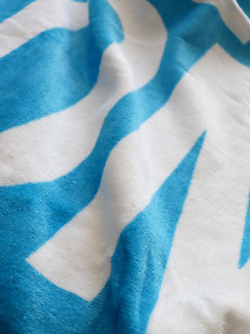 Serviette de bain et de plage imprimée 100% coton, om allez Bleu - Kiabi
