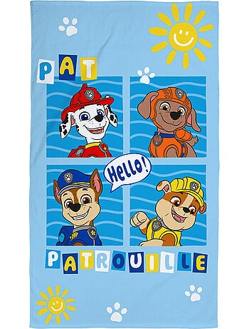 Serviette de bain et de plage imprimée 100% coton, pat patrouille enjoy
