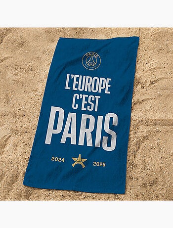 Serviette de bain et de plage imprimée 100% coton, psg nation