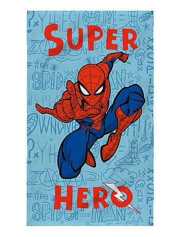 Serviette de bain et de plage imprimée 100% coton, spiderman home sketches