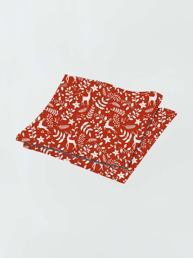 Serviette de Noël avec cerf - Lot de 2 ROUGE02 - Kiabi