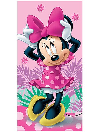 Serviette de plage Minnie 100 % coton imprimé pois