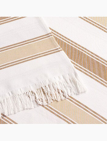 Serviette paréo de plage, tissu en relief, fouta - Gamusi.