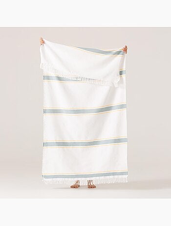 Serviette paréo de plage, tissu en relief, fouta - Gamusi.