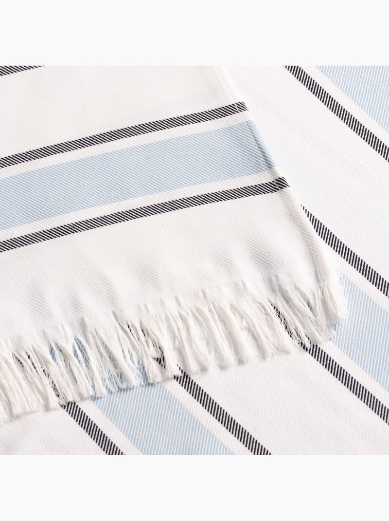 Serviette paréo de plage, tissu en relief, fouta - Gamusi. Bleu ciel - Kiabi