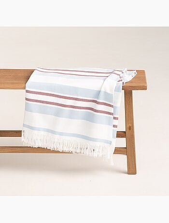Serviette paréo de plage, tissu en relief, fouta - Gamusi.