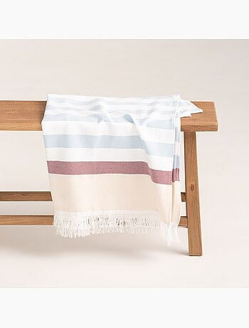 Serviette paréo de plage, tissu en relief, fouta - Gamusi.