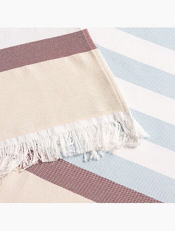 Serviette paréo de plage, tissu en relief, fouta - Gamusi.