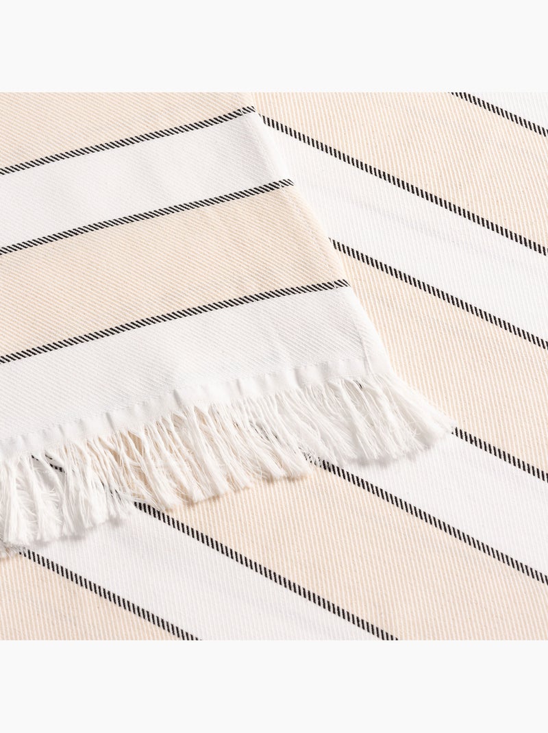 Serviette paréo de plage, tissu en relief, fouta - Gamusi. Ecru - Kiabi