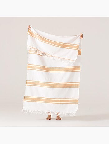 Serviette paréo de plage, tissu en relief, fouta - Gamusi.