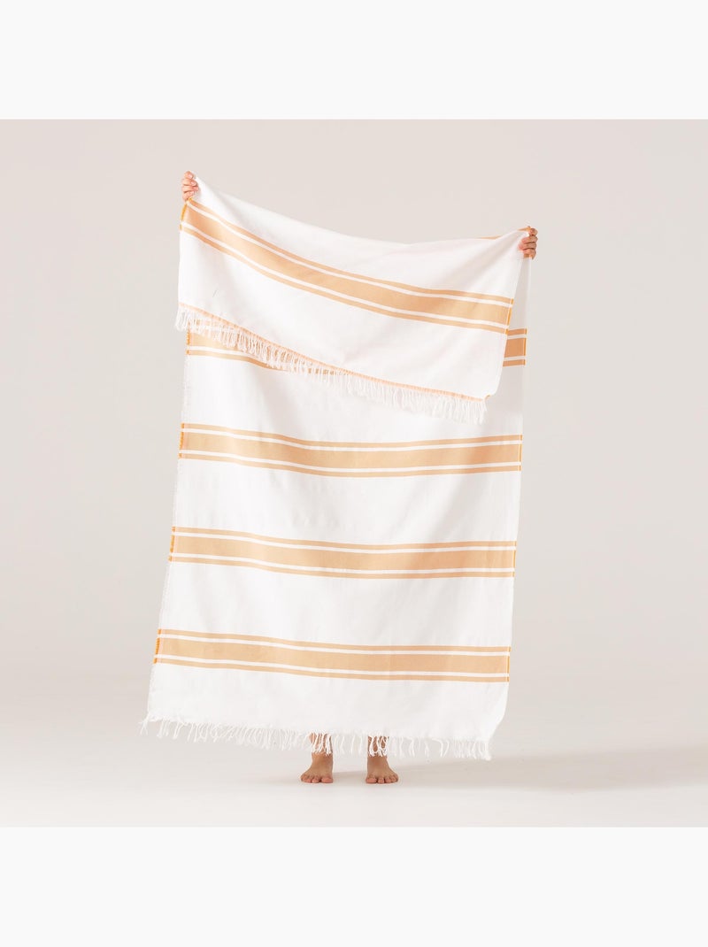 Serviette paréo de plage, tissu en relief, fouta - Gamusi. Jaune - Kiabi