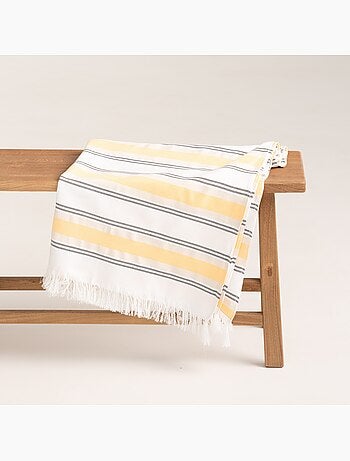 Serviette paréo de plage, tissu en relief, fouta - Gamusi.
