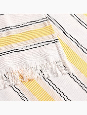 Serviette paréo de plage, tissu en relief, fouta - Gamusi.