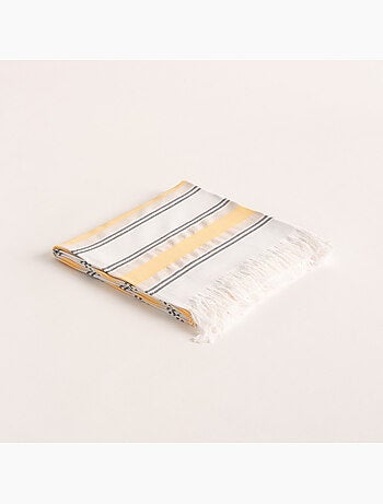 Serviette paréo de plage, tissu en relief, fouta - Gamusi.