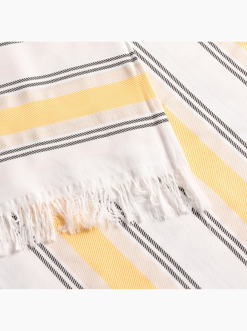 Serviette paréo de plage, tissu en relief, fouta - Gamusi. Jaune - Kiabi