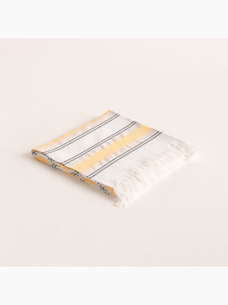 Serviette paréo de plage, tissu en relief, fouta - Gamusi. Jaune - Kiabi
