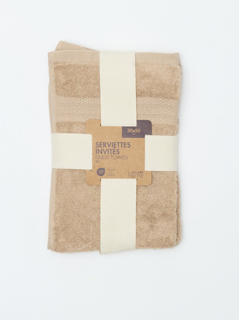 Serviettes invités (30x50 cm) - Kiabi Home Beige - Kiabi