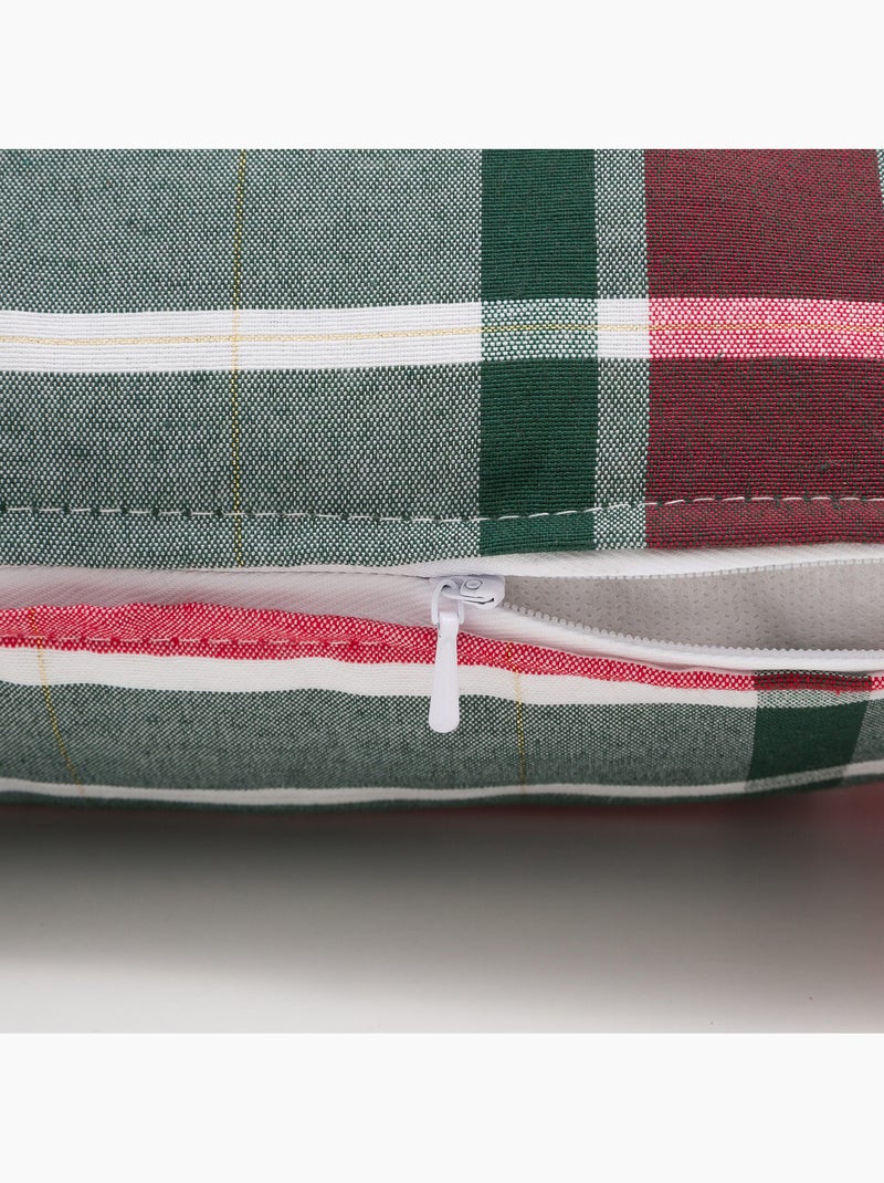 Set 2 kerstkussenhoezen tartan, geweven, gouddraad, katoen - gamusi. Multicolor - Kiabi