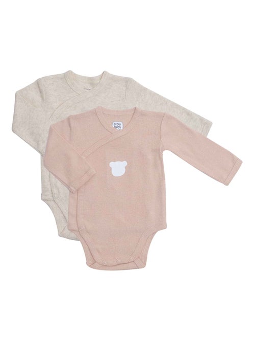 Set 2 rompertjes opening voorkant voor baby - Kiabi