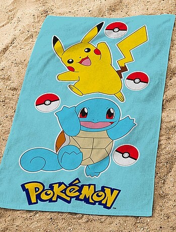 Set badcape en strandlaken bedrukt 100% katoen, pokemon