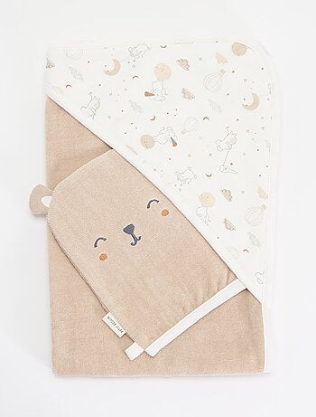 Set badcape met wanten - 2-delig