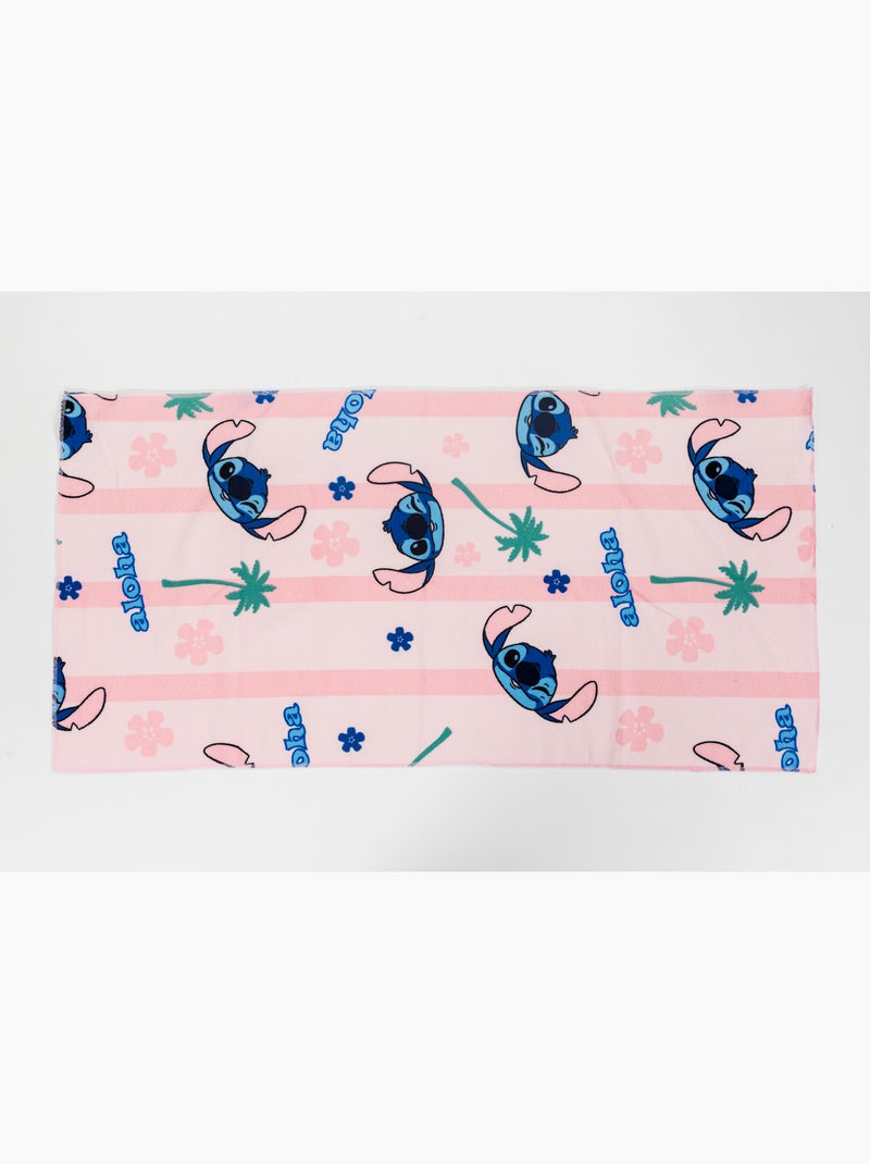 Set Bain Enfant Stitch Disney – Peignoir Capuche + Serviette 50x100 cm + Gant Toilette | Alo Blanc / Rose / Beige - Kiabi