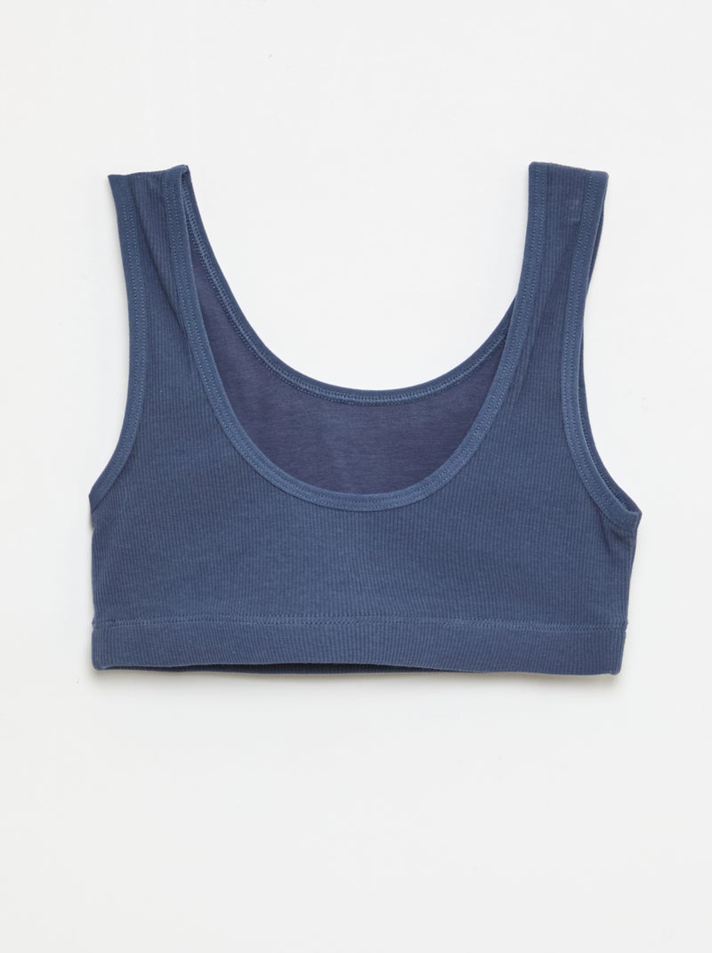 Set beha's van ribtricot Blauw - Kiabi