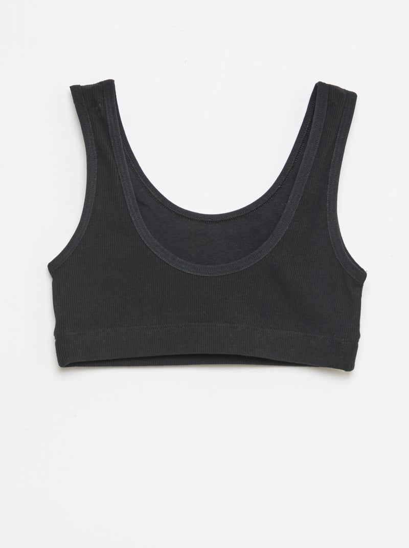 Set beha's van ribtricot Zwart - Kiabi