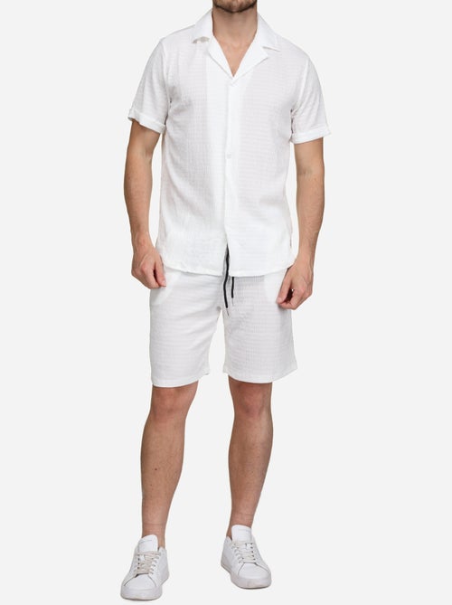 Set bestaande uit een effen overhemd en een effen of bedrukte korte broek - Frilivin - Kiabi Set bestaande uit een effen overhemd en een effen of bedrukte korte broek - Frilivin - Kiabi