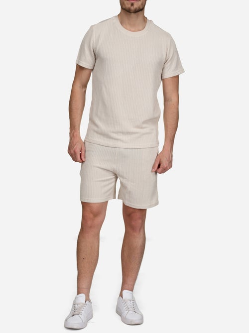 Set bestaande uit een effen T-shirt en een effen of bedrukte korte broek - Frilivin - Kiabi