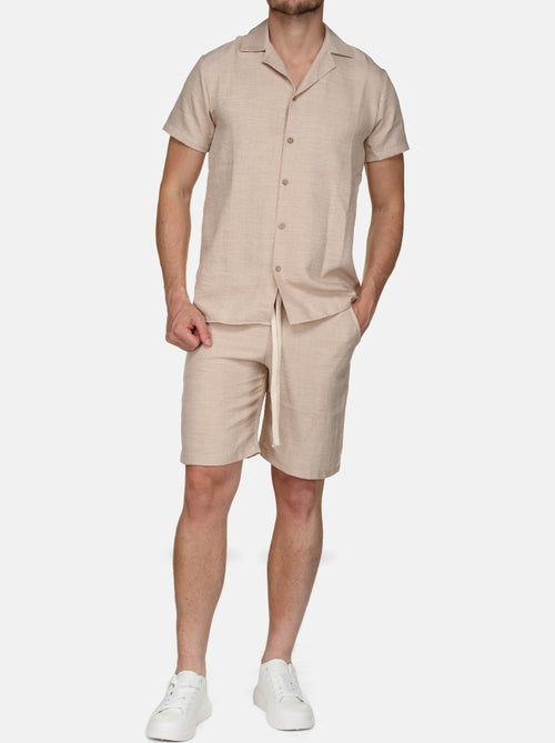 Set bestaande uit een overhemd en een effen short met textuur - Frilivin - Kiabi Set bestaande uit een overhemd en een effen short met textuur - Frilivin - Kiabi