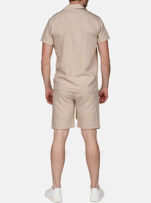Set bestaande uit een overhemd en een effen short met textuur - Frilivin - Kiabi Set bestaande uit een overhemd en een effen short met textuur - Frilivin - Kiabi