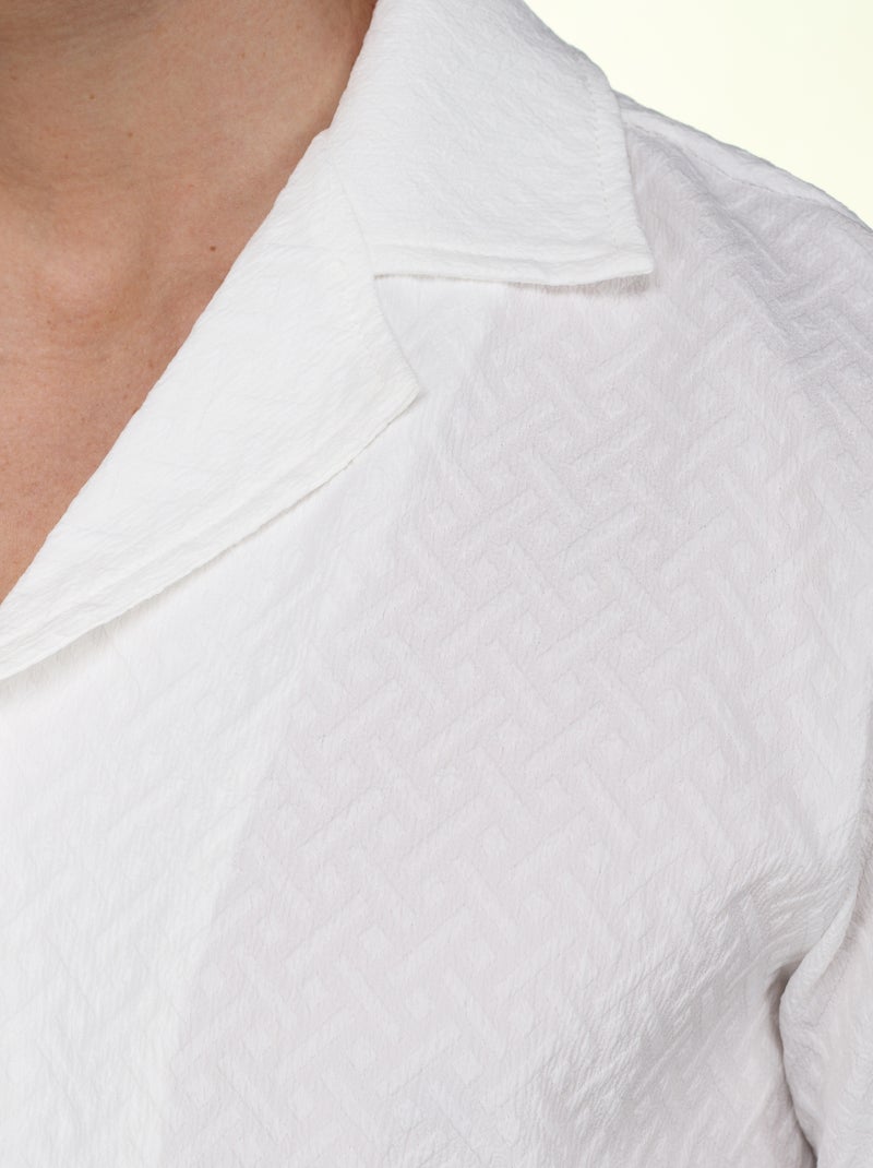 Set bestaande uit een overhemd en een short met textuur - Frilivin Wit - Kiabi