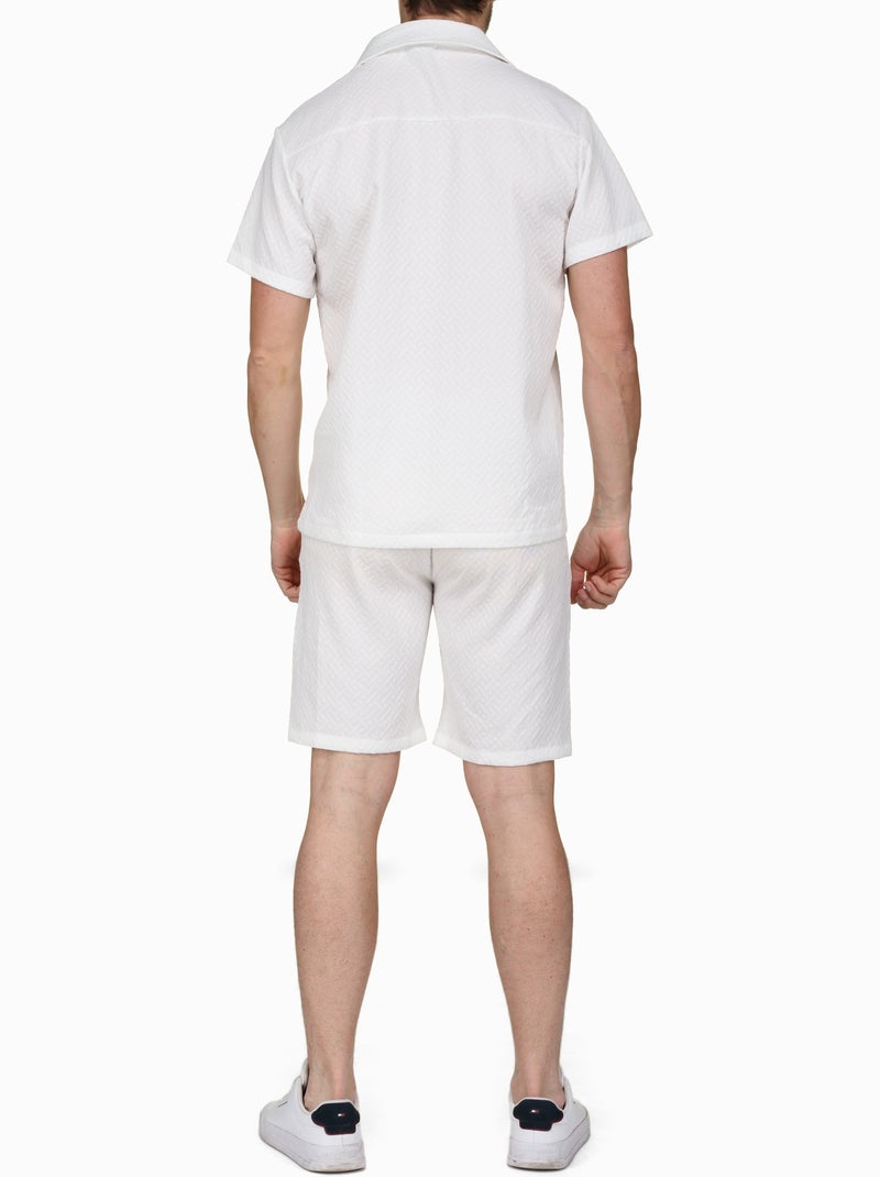 Set bestaande uit een overhemd en een short met textuur - Frilivin Wit - Kiabi