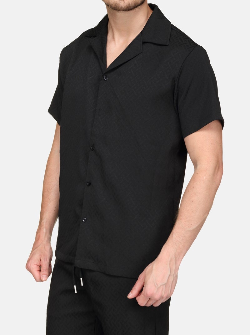 Set bestaande uit een overhemd en een short met textuur - Frilivin Zwart - Kiabi