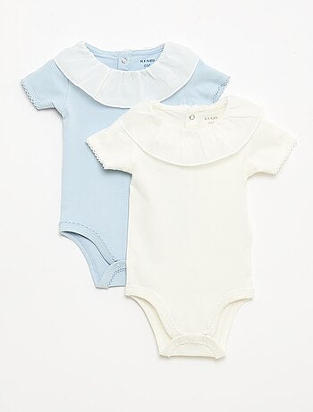 Set bodies met claudinekraag - 2 stuks