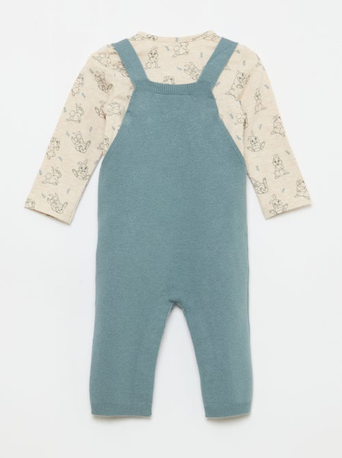 Set body + gebreide tuinbroek + muts 'Disney' - 3-delig - Kiabi