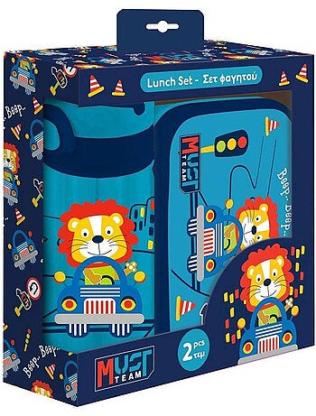 Set boîte à vańjeuner en biberon van PVC 'Aventure Lion' CMP