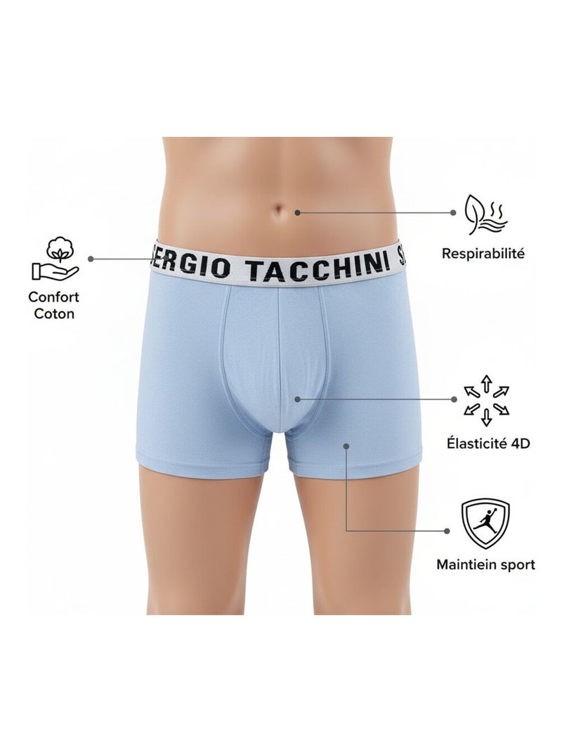 Set boxershorts kinderen SERGIO TACCHINI (4-pack) Blauw Grijs Zwart - Kiabi