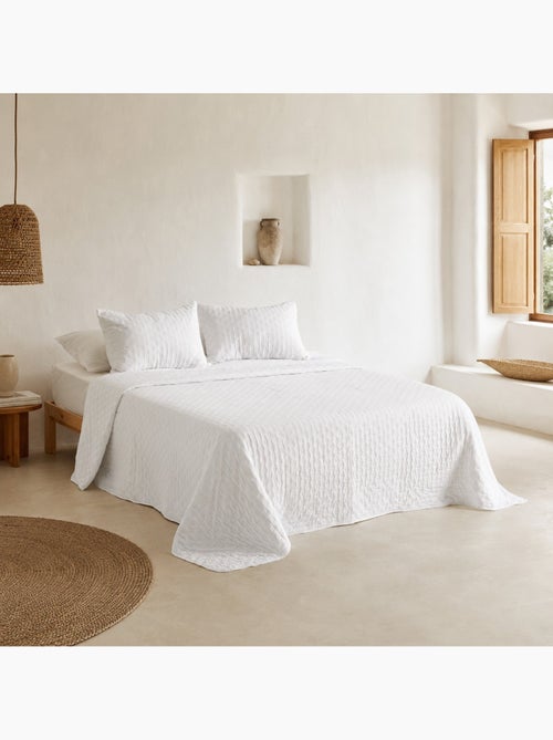 Set couvre-lit uni matelassé avec taie d’oreiller - Kiabi Set couvre-lit uni matelassé avec taie d’oreiller - Kiabi