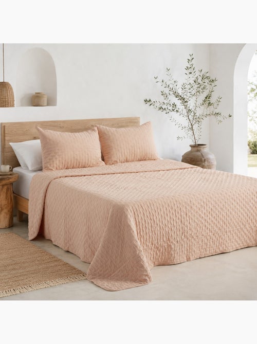 Set couvre-lit uni matelassé avec taie d’oreiller - Kiabi